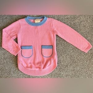 The Beaufort Bonnet Company Pink Sweater with Blue Trim